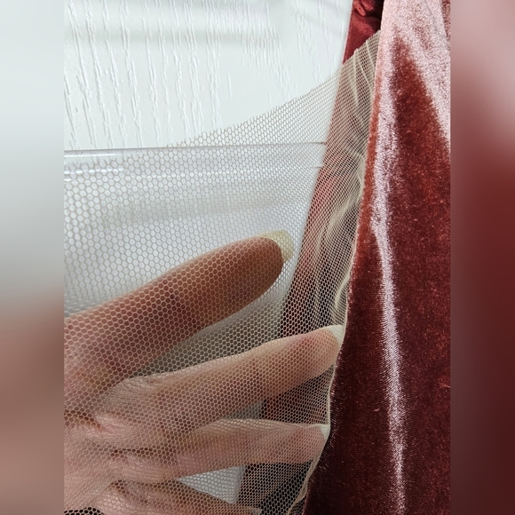 Jenny Yoo Logan Women's Sleeveless Deep-V Velvet Column Gown, Cinnamon Rose, 22 - Picture 6 of 11